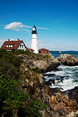 Rocky Shoreline by Portland Head Light in Maine